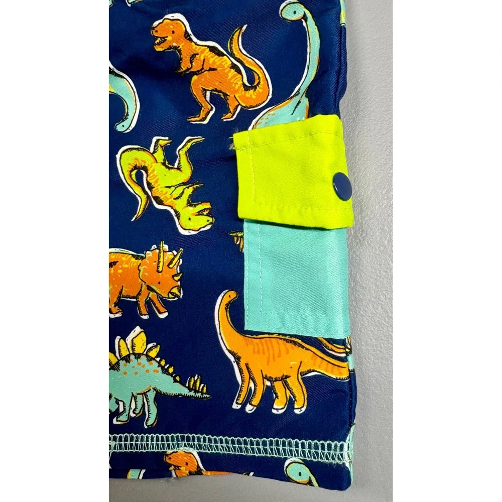 Mud Pie Boys Dinosaur Swim Trunks Navy Blue UPF 50+ Mesh Lined Shorts 2T-3T‎ NEW